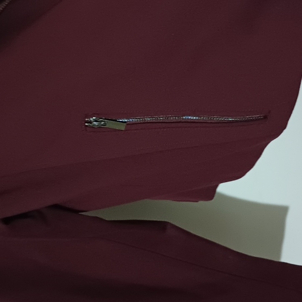 Bagatelle XL Burgundy Ponte Moto Style Jacket - Picture 5 of 9